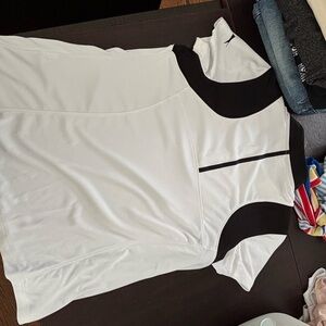 Slazenger Women's White and Black Short Sleeve Tee